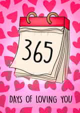 Cute Anniversary Card - 365 Days created by Poppy & Mabel 