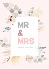 Cute hand painted watercolour wedding design for the nature loving couple created by DECKLED EDGE LTD