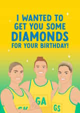 Funny Birthday Card - Australian Diamonds Netball created by The Cake Thief