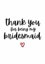 Thank you bridesmaid friend wedding thanks created by Amy (Hedgecards)