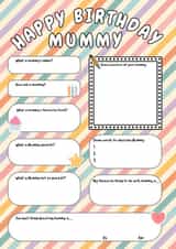Fun, interactive Happy Birthday Mummy Card created by Oh So Jottie Designs