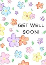 Pretty Get Well Card - Pastel Flowers created by The Dew Drop Designs