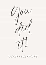 You did it! Congratulations wedding card created by BeauPrintBoutique