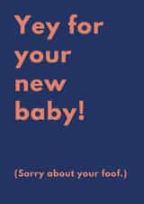 New baby, poor foof card. Because birth is amazing but also a bit rough. created by A Mother Place