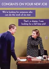 Funny New Job Congratulations card - retro styled humour created by Quitting Hollywood