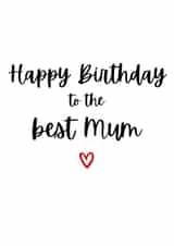Heartfelt Birthday Card - Best Mum created by Amy (Hedgecards)