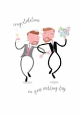 Cute Wedding Card - Gay Couple - Congratulations created by Pink Pig
