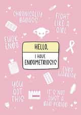 Endometriosis Card -  Chronic Illness Endo Warrior Positivity Card created by Lola