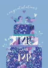 Cute Wedding Card - Mr & Mr - Cake and Birds created by Pink Pig
