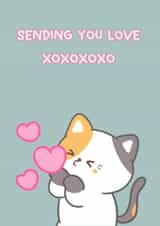 Cute Cat Sending Love created by Mugged Write Off