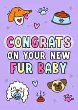 Congratulations Card for your Dog - New Fur Baby created by Danika Draws