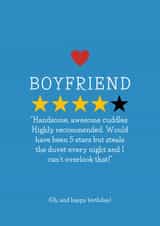 Funny Boyfriend Birthday Card for the Duvet Stealer of the House. created by Cheeky Card Co