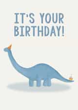 It’s Your Birthday - Cute Dinosaur - Birthday Party Hat & Cake created by By Rebecca Flynn