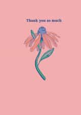 Cute thank you card - send a sweet thanks with this cute flower design created by Alice's Illustrations