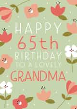 Pretty Birthday Card - 65th - Grandma created by Juniper and Rose Studio