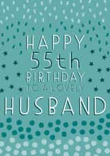 Pretty Birthday Card - 55th - Husband created by Juniper and Rose Studio