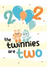 Cute Birthday Card - Twins - 2nd created by Rulu