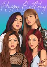 Cute Birthday Card - BlackPink - K-Pop created by Lottie & Lova