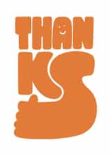 Cute Thank You Card - Thanks - Thumbs Up created by Paula Hirst