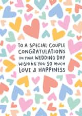 Cute Wedding Day Card - Special Couple - Hearts - Love created by Fliss Muir