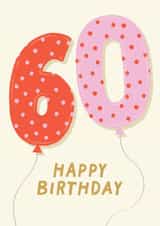 Cute Birthday Card - 60th - For Her created by Pixie Studio