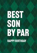 Heartfelt Birthday Card - Best Son By Par - Golf created by Yay Days