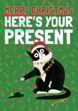 Funny Christmas Card - From the Cat - Present created by AbiGoLucky