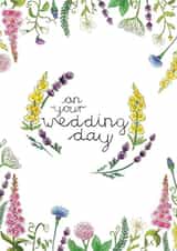 Floral Wedding Card for Botanical Theme - The Happy Couple - On Your Wedding Day created by Vicky Kuhn