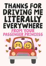 Funny Anniversary Card - Passenger Princess created by Studio Doodles