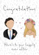 Cute wedding card - Happily ever after created by Lucy Driver