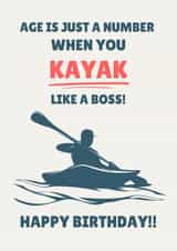 Funny Birthday Card - Kayak Like a Boss created by Bolt + Paper