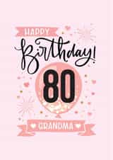 Classic Birthday Card - 80th - For Grandma created by Little Red Cherry