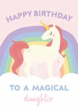 Cute Birthday Card - Daughter - Magical Unicorn created by Seabird Studio