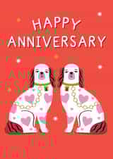 Anniversary Card - Porcelain Dogs - Happy Anniversary created by Pixie Studio