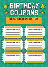 Fun Birthday Card - Personalised Coupons created by AbiGoLucky