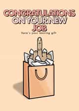 Rude New Job Card - Middle Finger Gift Bag created by fyou cards
