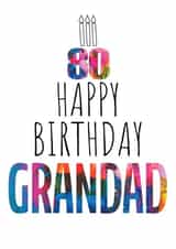 80th Birthday Card - Grandad - Cake and Candles created by size3art
