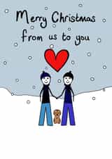 LGBTQ+ Christmas card from us and dog created by RaeCreates2021