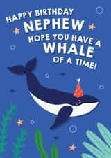 Cute Birthday Card - Nephew - Whale of a Time created by Pixie Studio