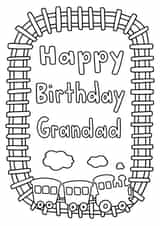 Grandad Birthday Train Card to colour from grandchild created by Fantastical Fun Shop