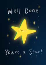 Cute well done & congrats card for anyone - Well done, you’re a star! created by Lauren Henderson