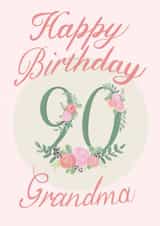 Pretty 90th Brithday Card for Grandma created by Fantastical Fun Shop