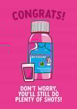 Funny congratulations card for expecting parents - Heartburn shot glass created by @thats.canny