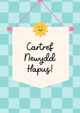 Cute New House Welsh Card - Cartref Newydd Hapus created by Queen B & Co.