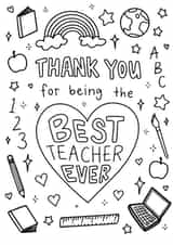 Teacher Thank You Card to Colour In created by Fantastical Fun Shop
