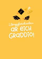 Congratulations on your graduation Welsh Card! Llongyrafchiadau ar eich graddio! created by Queen B & Co.