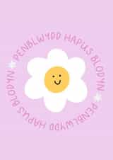 Super Cute Happy Birthday Welsh Card - Penblwydd Hapus created by Queen B & Co.