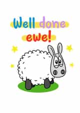 Cute congratulations card - sheep - puns created by Eweniverse
