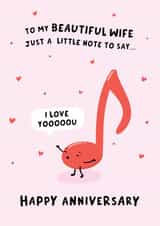Cute Anniversary Card For Wife - I Love You created by Fliss Muir
