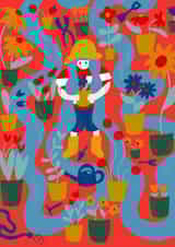 Lady and her Blooms, Colourful card for any occasion created by Milk & Roses